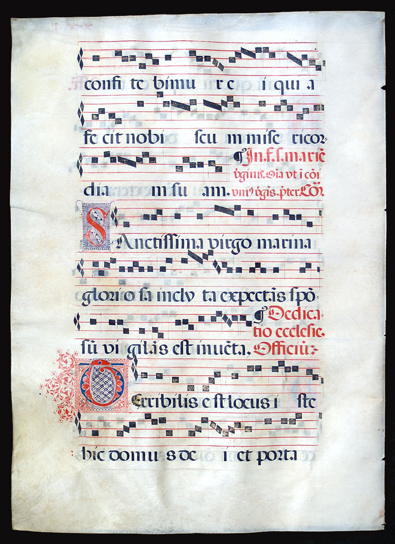 Gregorian Chant - c 1490-1500 - Puzzle Initial