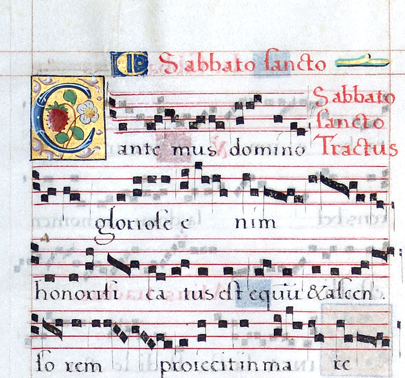 A small personal music leaf, c 1550 - Holy Saturday