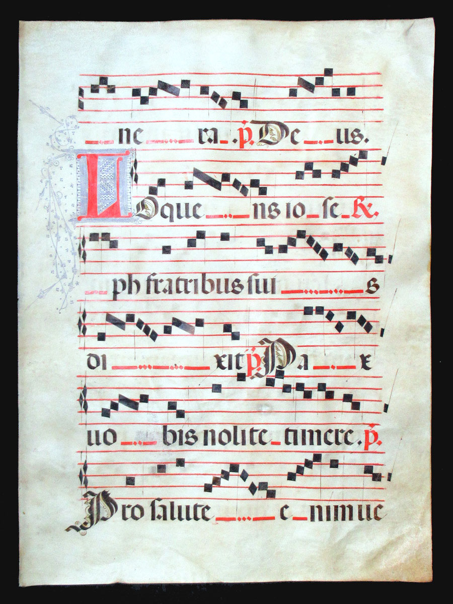 c 1450 Gregorian Chant - Seville - Elaborate initial