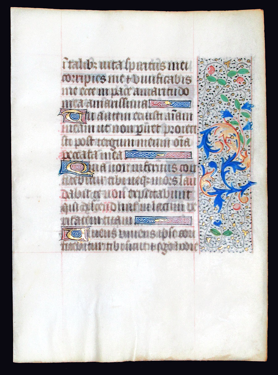c 1450-75 Book of Hours Leaf - Canticle of Ezechias