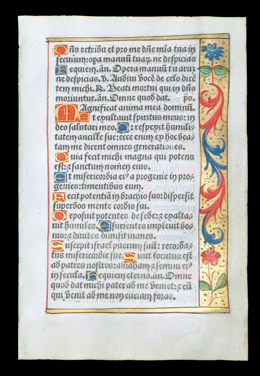c 1532 Book of Hours Leaf - Luke - The Magnificat