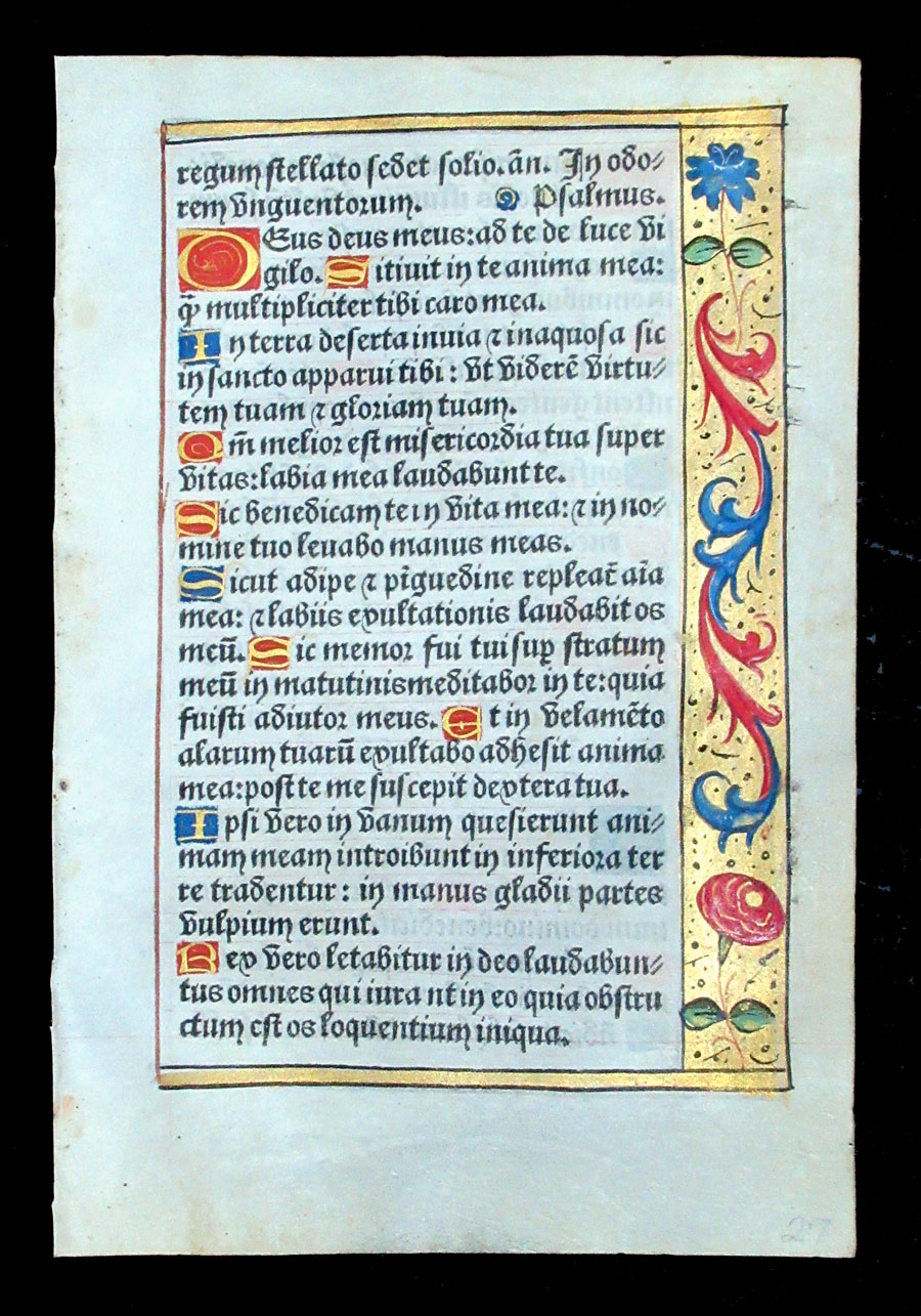 c 1532 Book of Hours Leaf  
