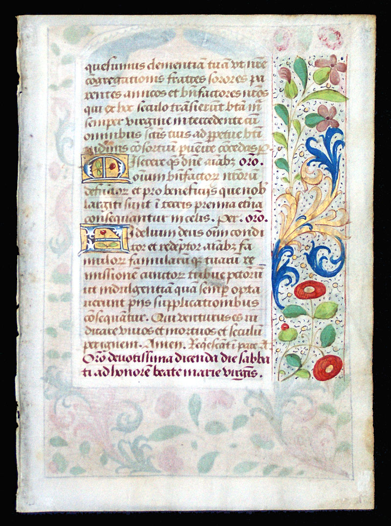 c 1480-90 Book of Hours Leaf - Madonna & Child