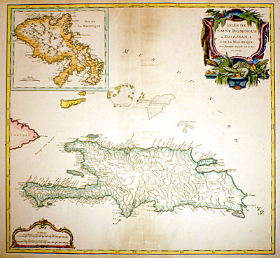 ''...SAINT DOMINGUE on HISPANIOLA... MARTINIQUE...'' c 1755