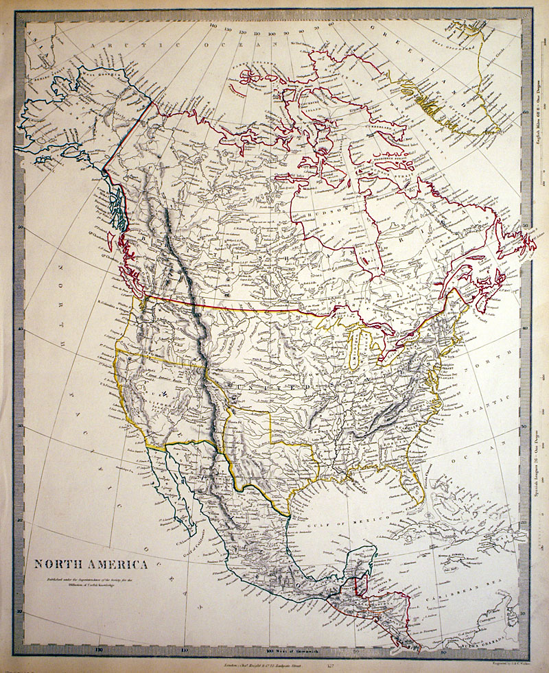 c 1848 ''North America'' w/Large Texas - SDUK