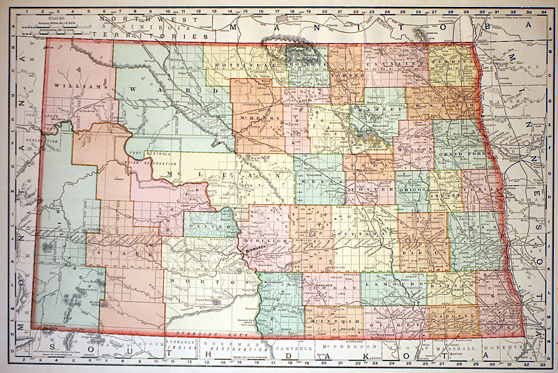 c 1898 ''North Dakota''  - Rand, McNally & Co.