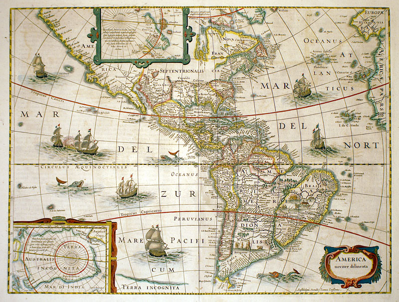 c 1647  ''America noviter delineata''  Jansson, - The Americas