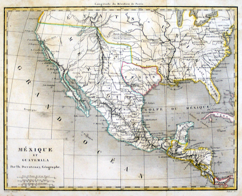 Republic of Texas, Mexico & Guatemala - 1840 Duvotenay