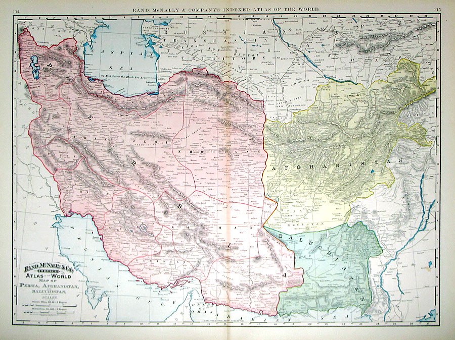 c 1892 - Persia, Afghanistan & Baluchistan - Rand, MeNally & Co