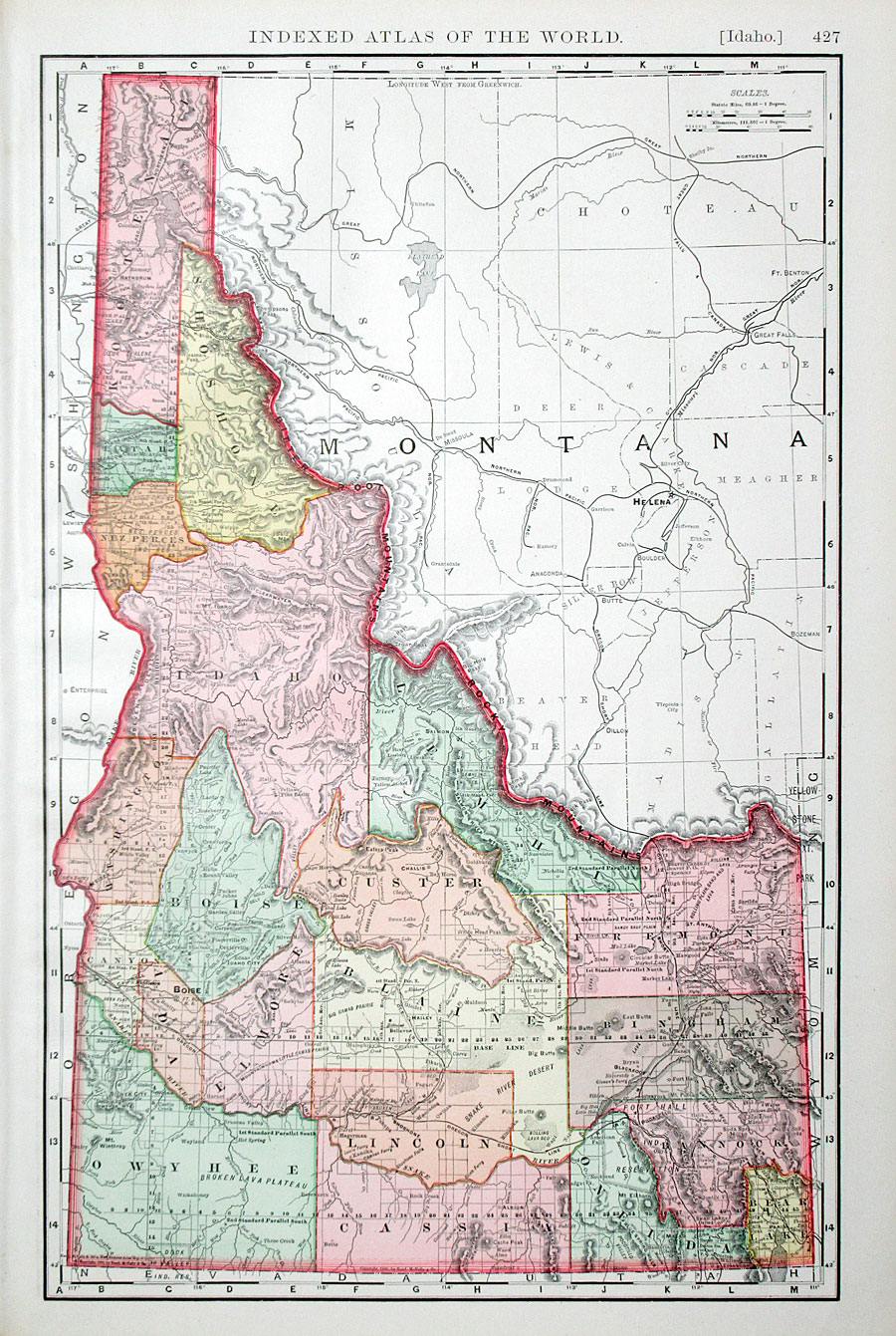 c 1898 Rand, McNally & Co Map of Idaho