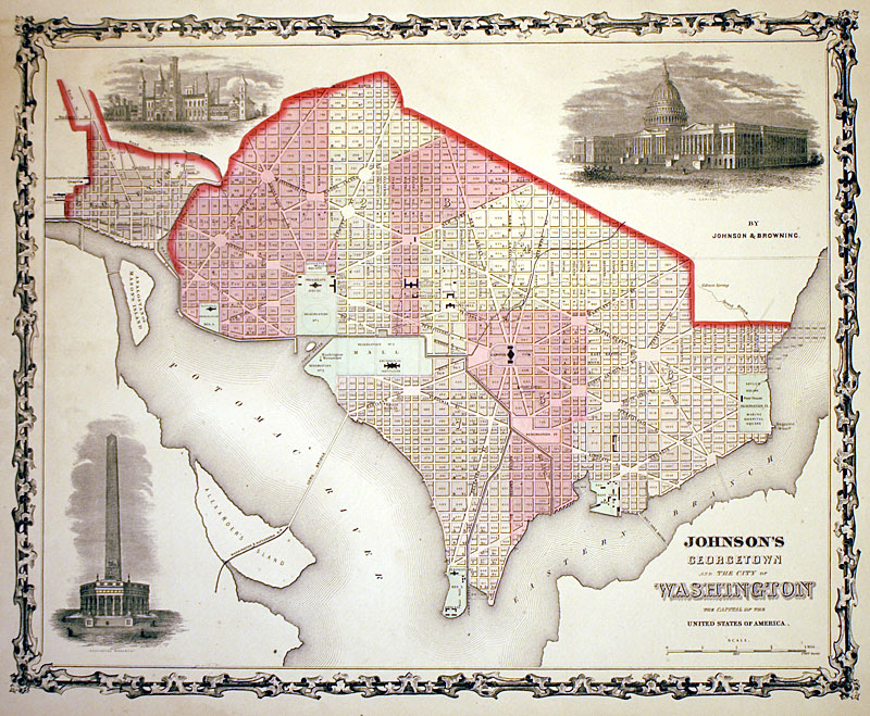 ''Johnson's Georgetown and the City of Washington'' c 1860