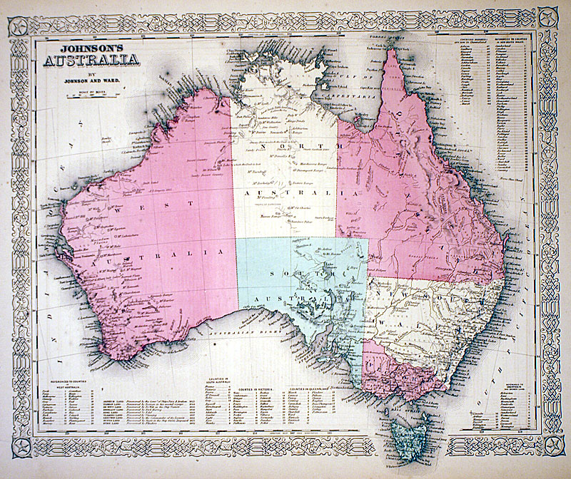 c 1865 ''Johnson's Australia''   Johnson and Ward