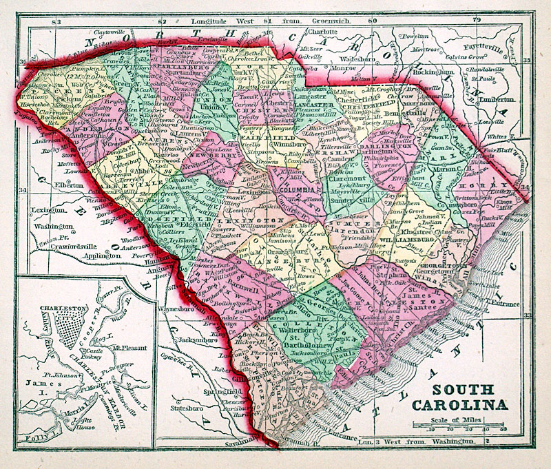 SOUTH CAROLINA c. 1857 - Morse & Gaston