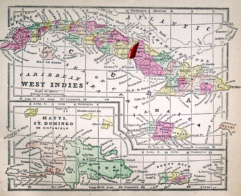 WEST INDIES, HAITI, SANTO DOMINGO c. 1857 - Morse & Gaston