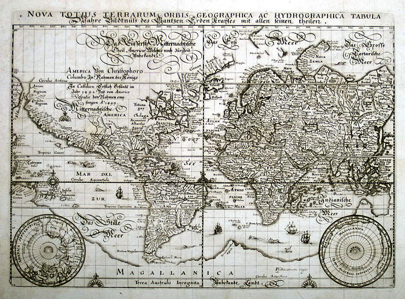 c 1646 Merian Map of the World 