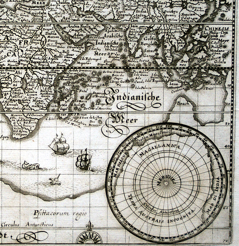 c 1646 Merian Map of the World 