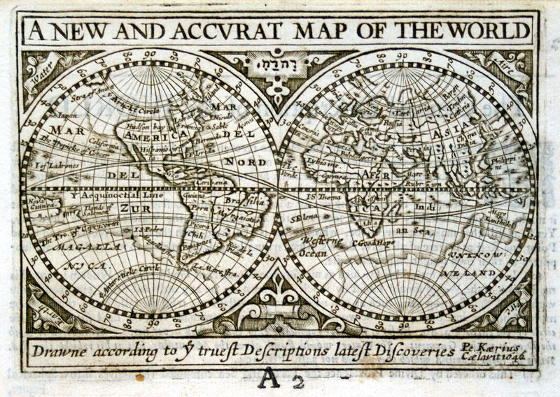 c 1676 World Map - Speed/Thomas Bassett & Richard Chiswell