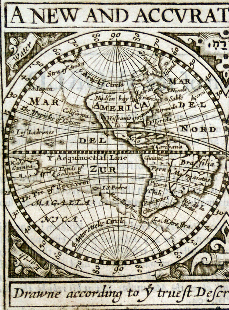 c 1676 World Map - Speed/Thomas Bassett & Richard Chiswell