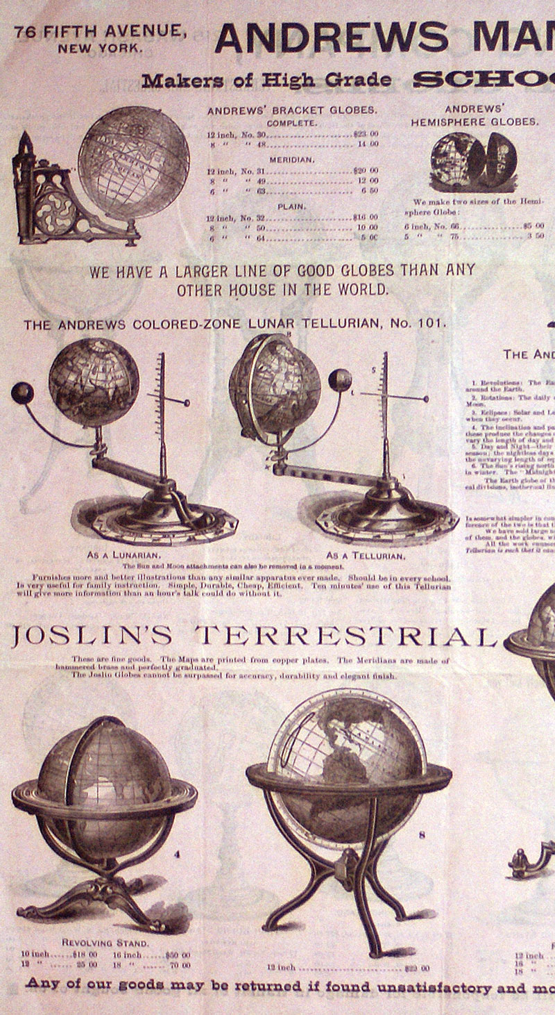 c 1893 Scarce Catalog of Globes & Scientific Apparatus