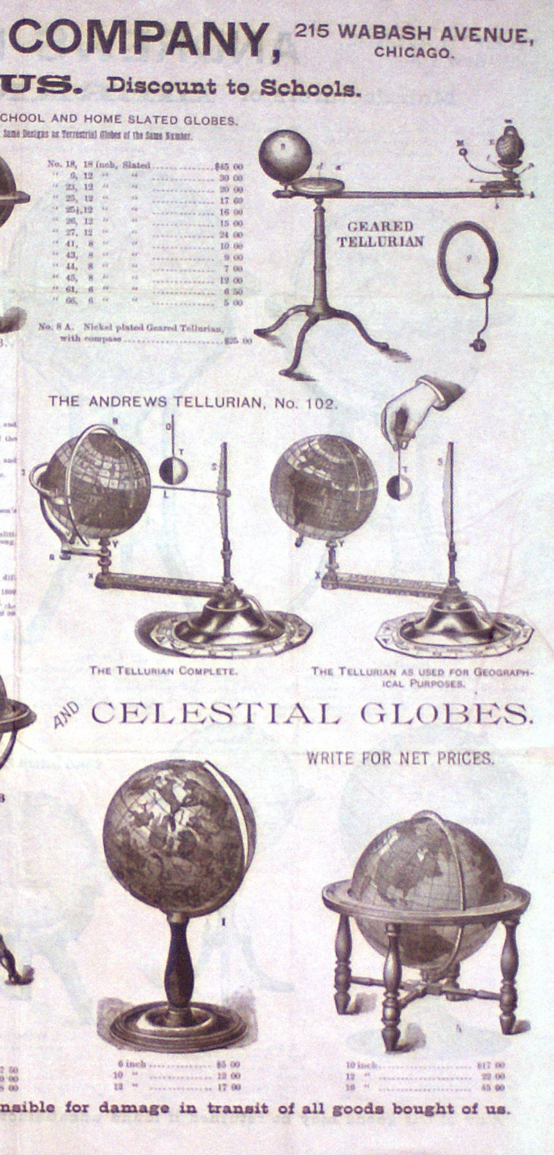 c 1893 Scarce Catalog of Globes & Scientific Apparatus