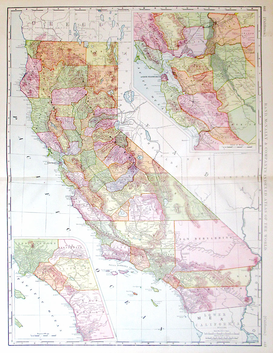 c 1898 Rand, McNally & Co Map of California
