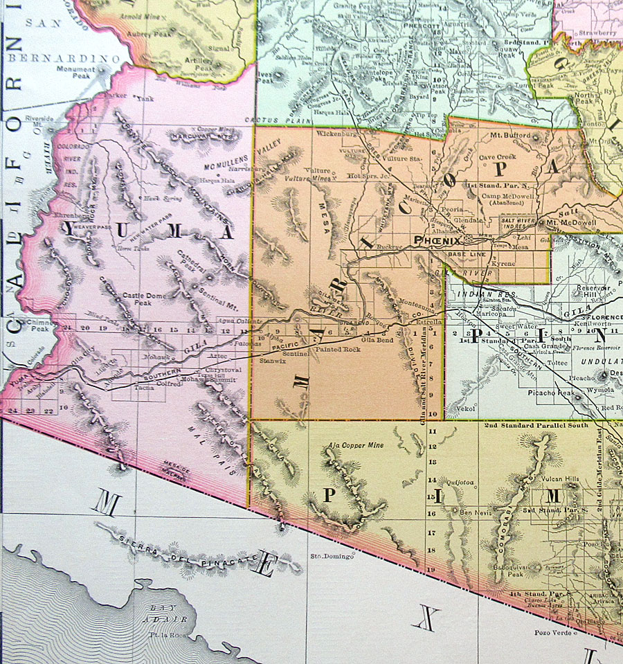 c 1895 Rand, McNally & Co map of Arizona Territory
