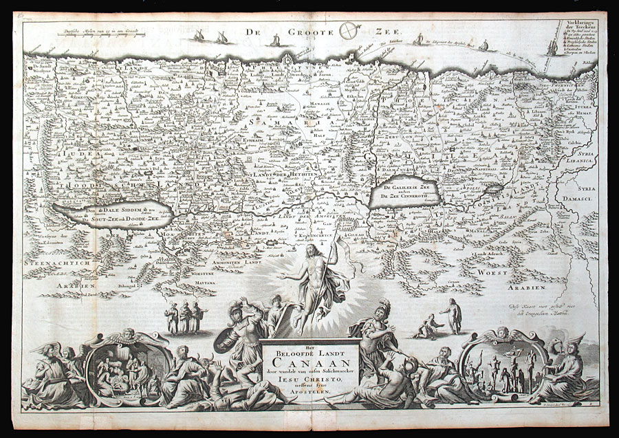 c 1704 Stoopendaal Map of the Holy Land