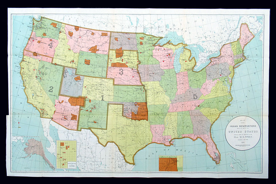 c 1901 Map of Indian Reservations - US Dept Interior