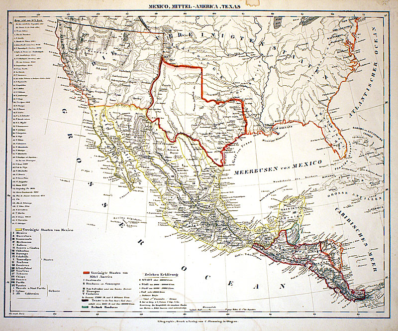 c 1848-52 ''MEXICO, MITTEL-AMERICA, TEXAS'' - Flemming