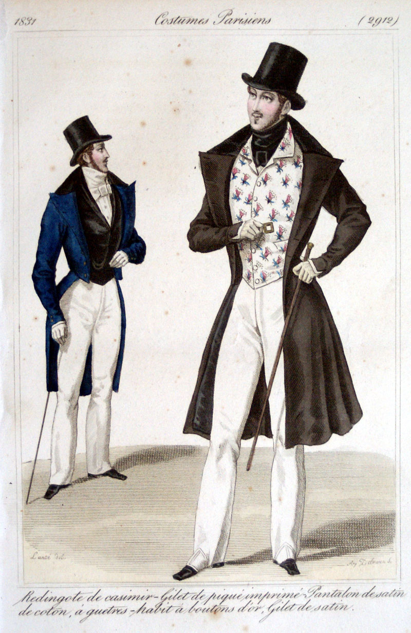 High Fashion for Men in the 1830's - Paris