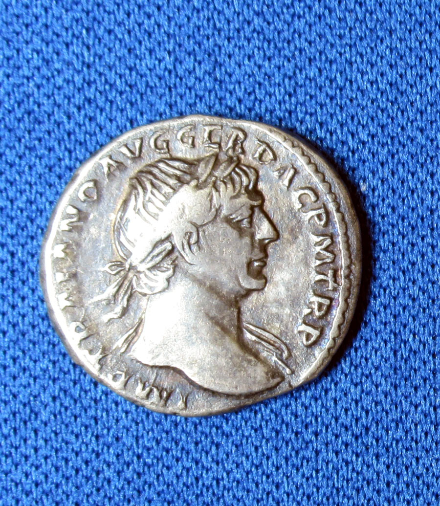 Ancient Roman Silver Denarius - c 98-117 AD - Trajan