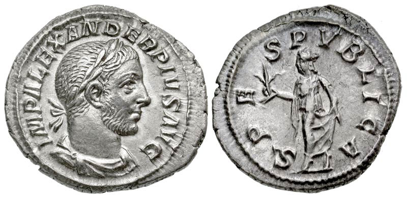 Ancient Roman Silver Denarius - Severus Alexander c. 222-235 AD