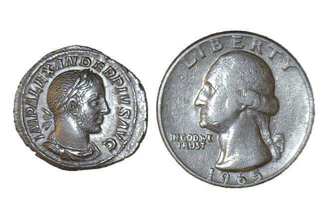 Ancient Roman Silver Denarius - Severus Alexander c. 222-235 AD