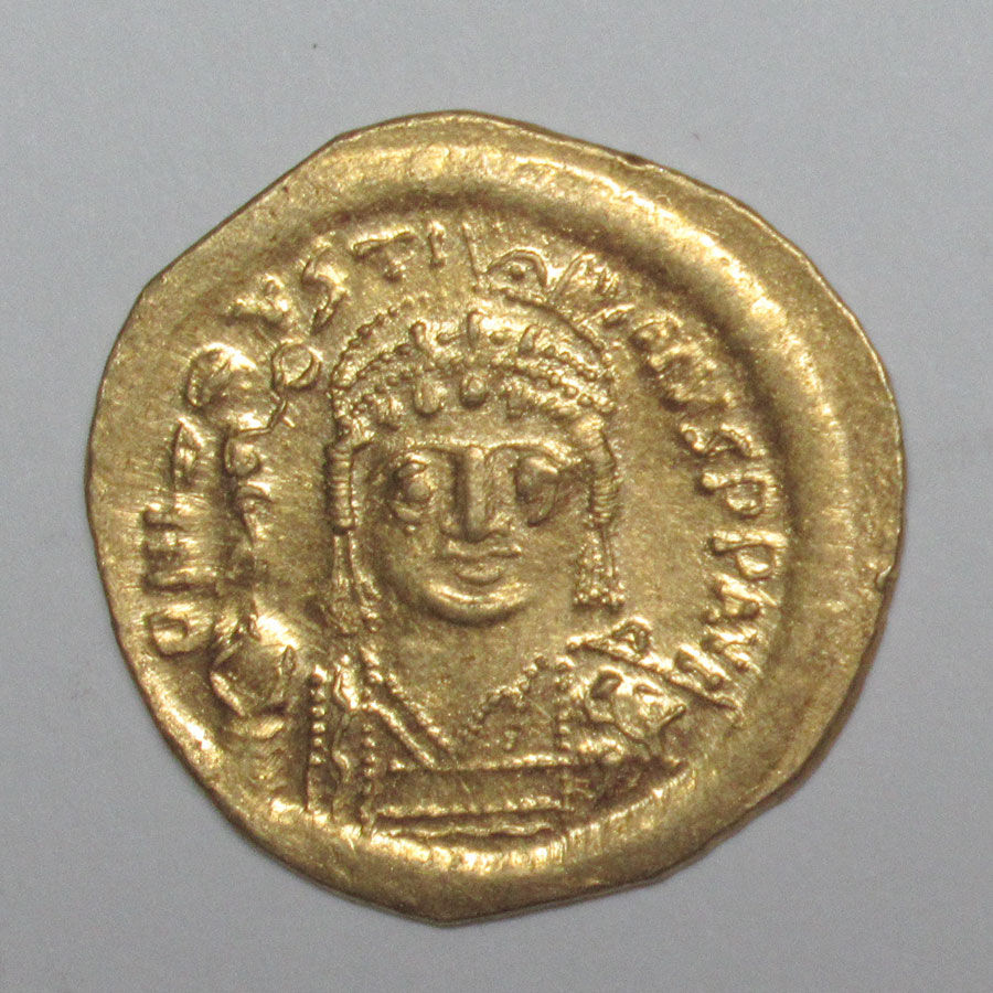 Ancient Byzantine Gold Solidus - Justin II