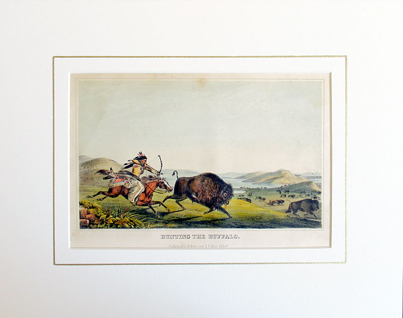 c 1854 Native American Hunting Buffalo - Mckenney & Hall