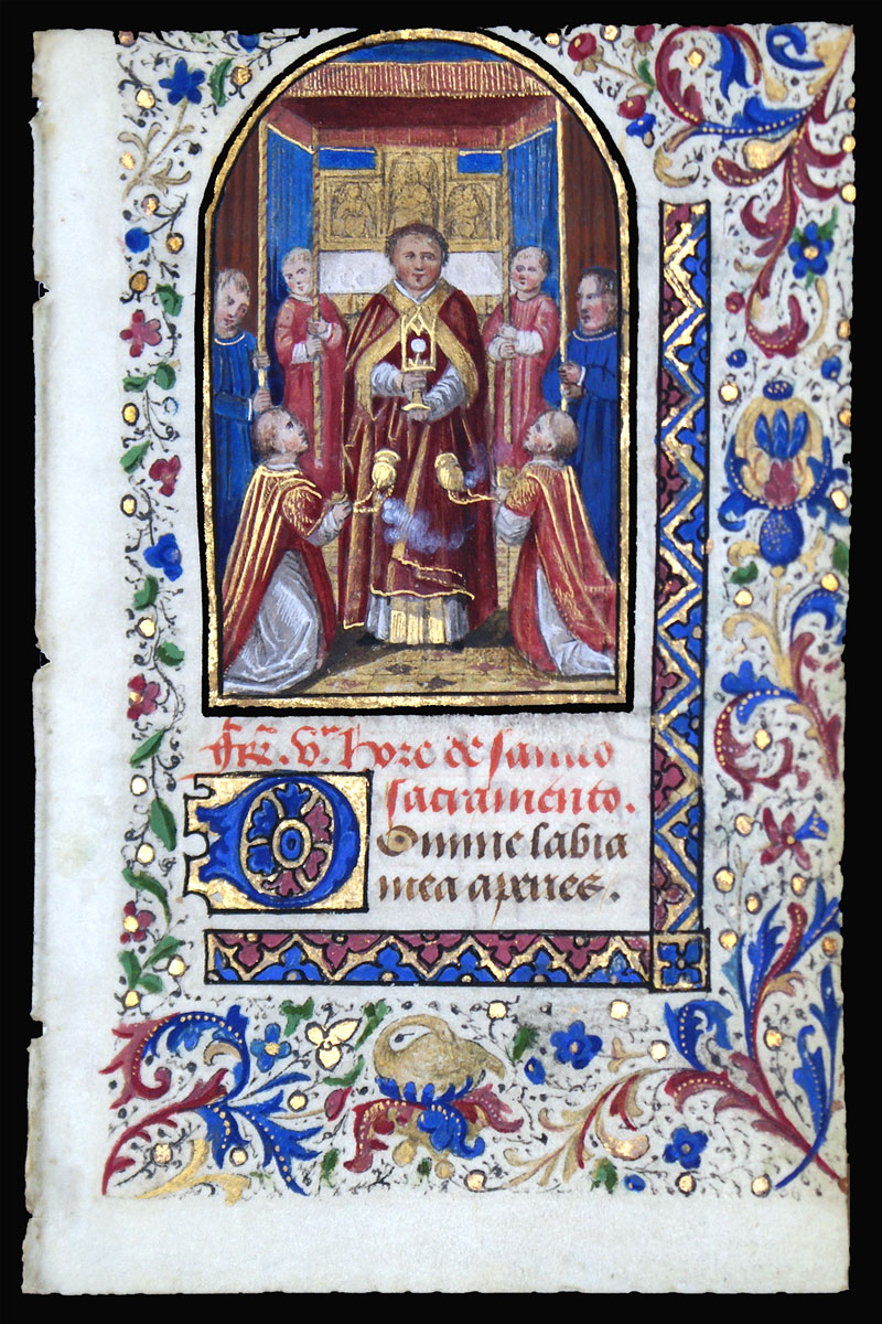 A Book of Hours Leaf - Presentation of the Host c 1450-60