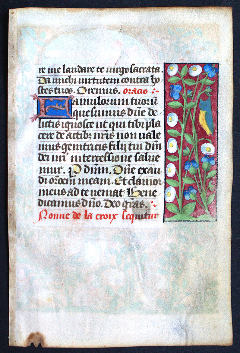 c 1470-90 Medieval Book of Hours Leaf - The Deposition