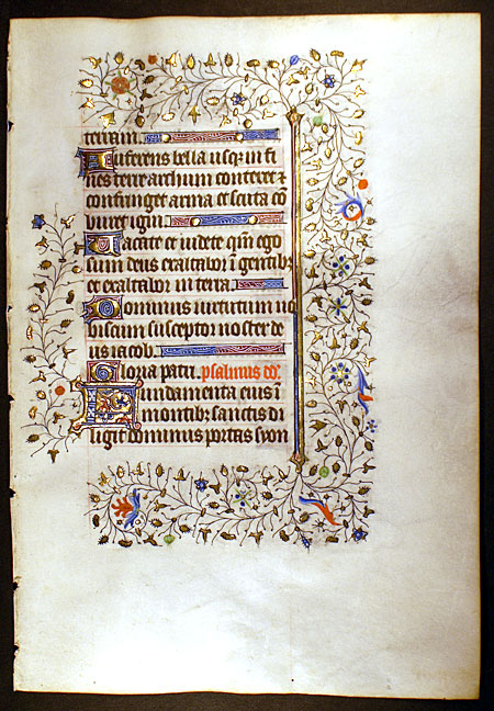 Medieval Book of Hours Leaf - Elaborate Rinceaux Borders!