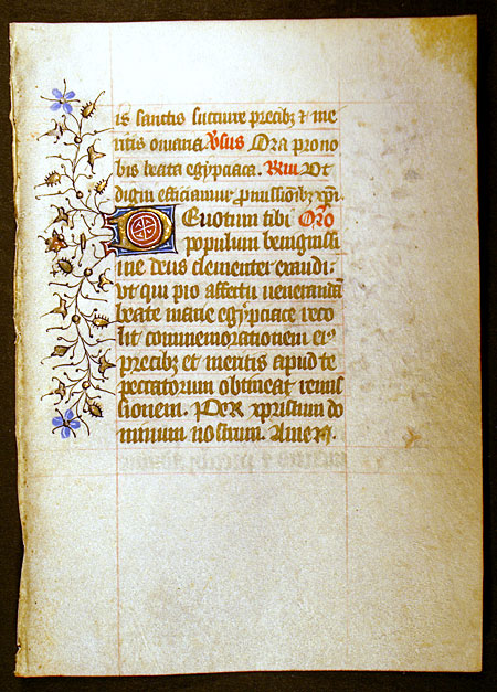 Medieval Book of Hours Leaf - Sts Mary of Egypt & Leonard