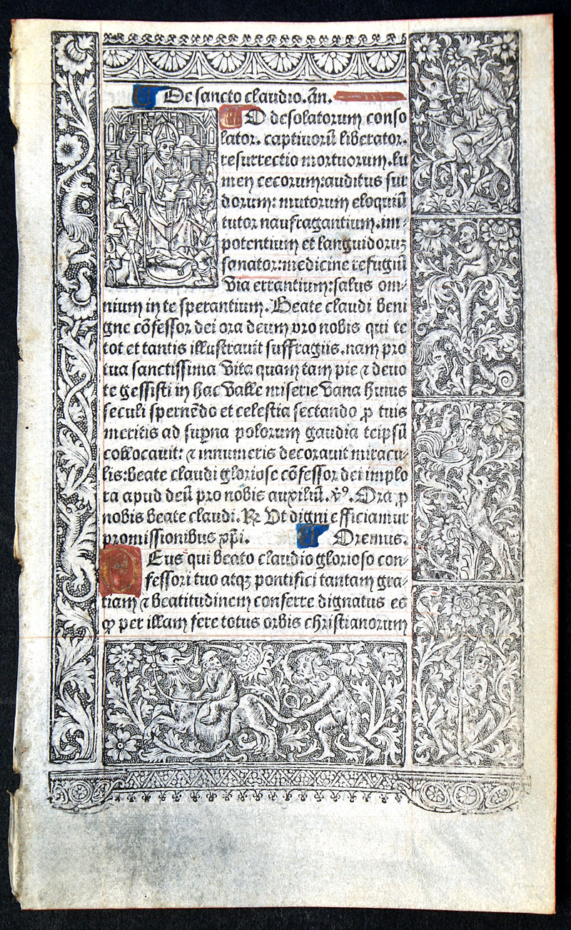 Book of Hours - Sts Claudius & Anthony c 1506