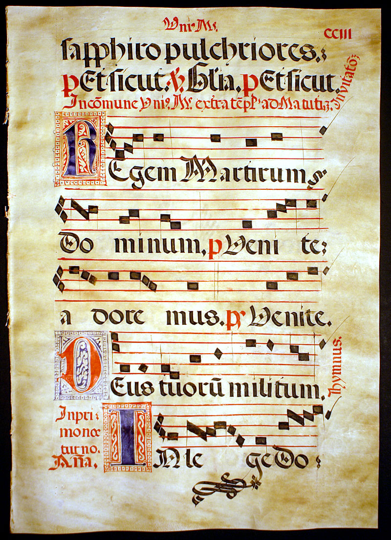 Gregorian Chant - Several illuminated initials - c. 1550