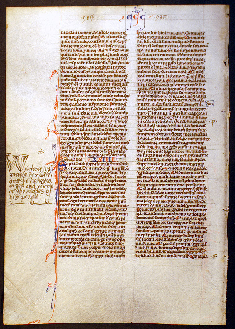 Medieval Bible Leaf - c 1240 - De Brailes workshop - Oxford