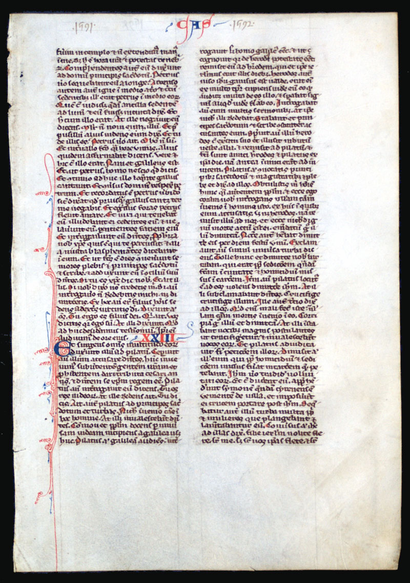 Bible Leaf c 1240 Oxford - Crucifixion & Resurrection -