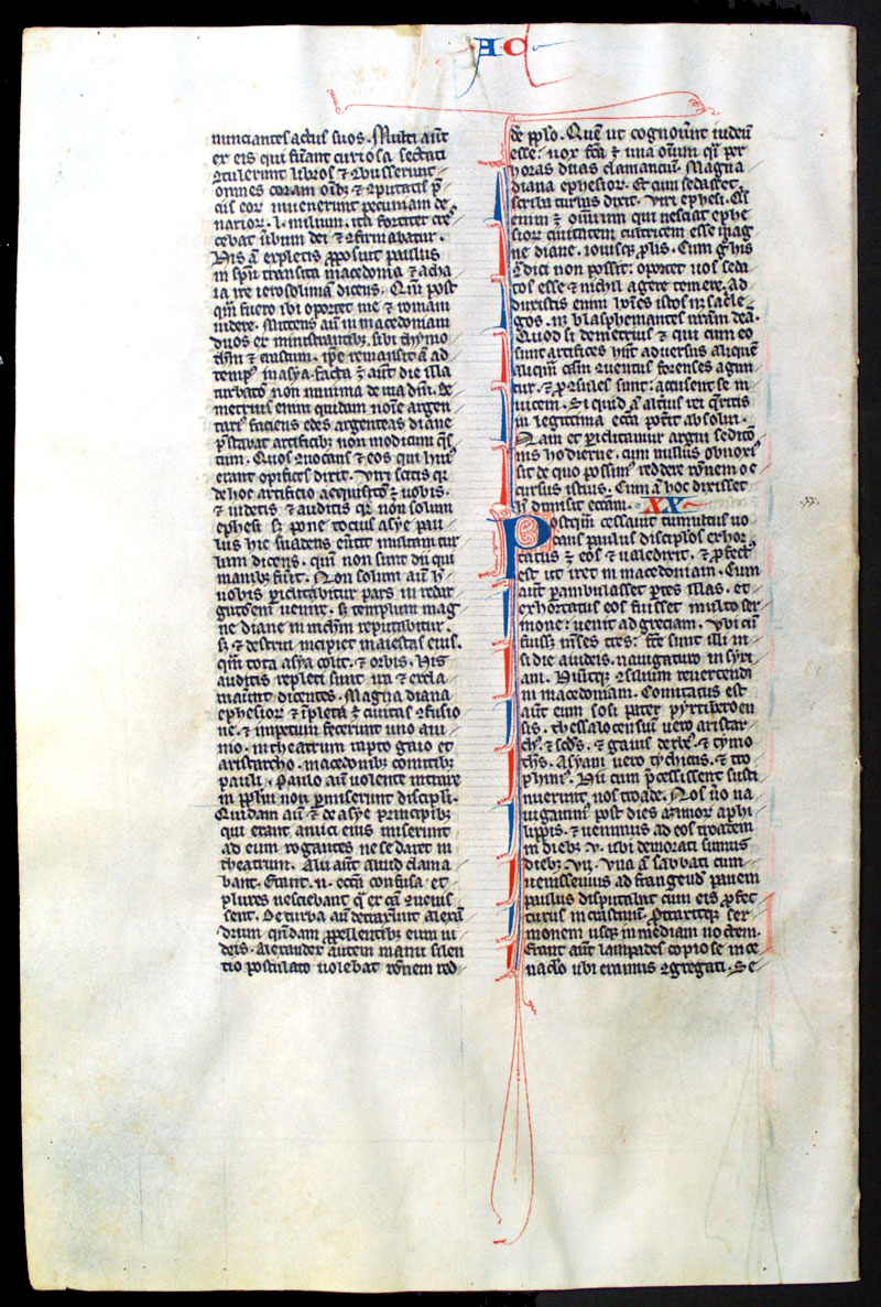 c 1247 Bible Leaf - Whale in margin - Acts
