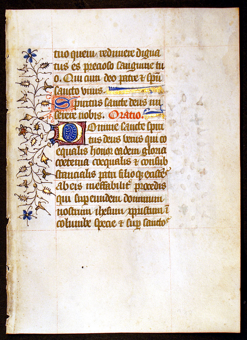 Medieval Book of Hours Leaf - Elegant rinceaux border
