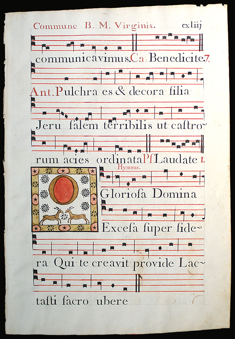 c 1778 Gregorian Chant  ''O Gloriosa Domina