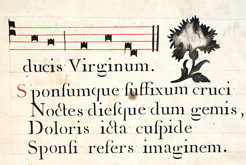 c 1778 Gregorian Chant - deer - stars - flowers