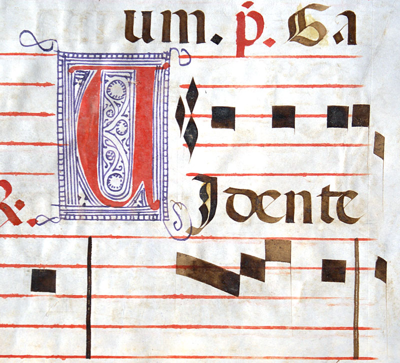 Antiphonal Leaf c 1525 - THREE MAGI - Gregorian Chant