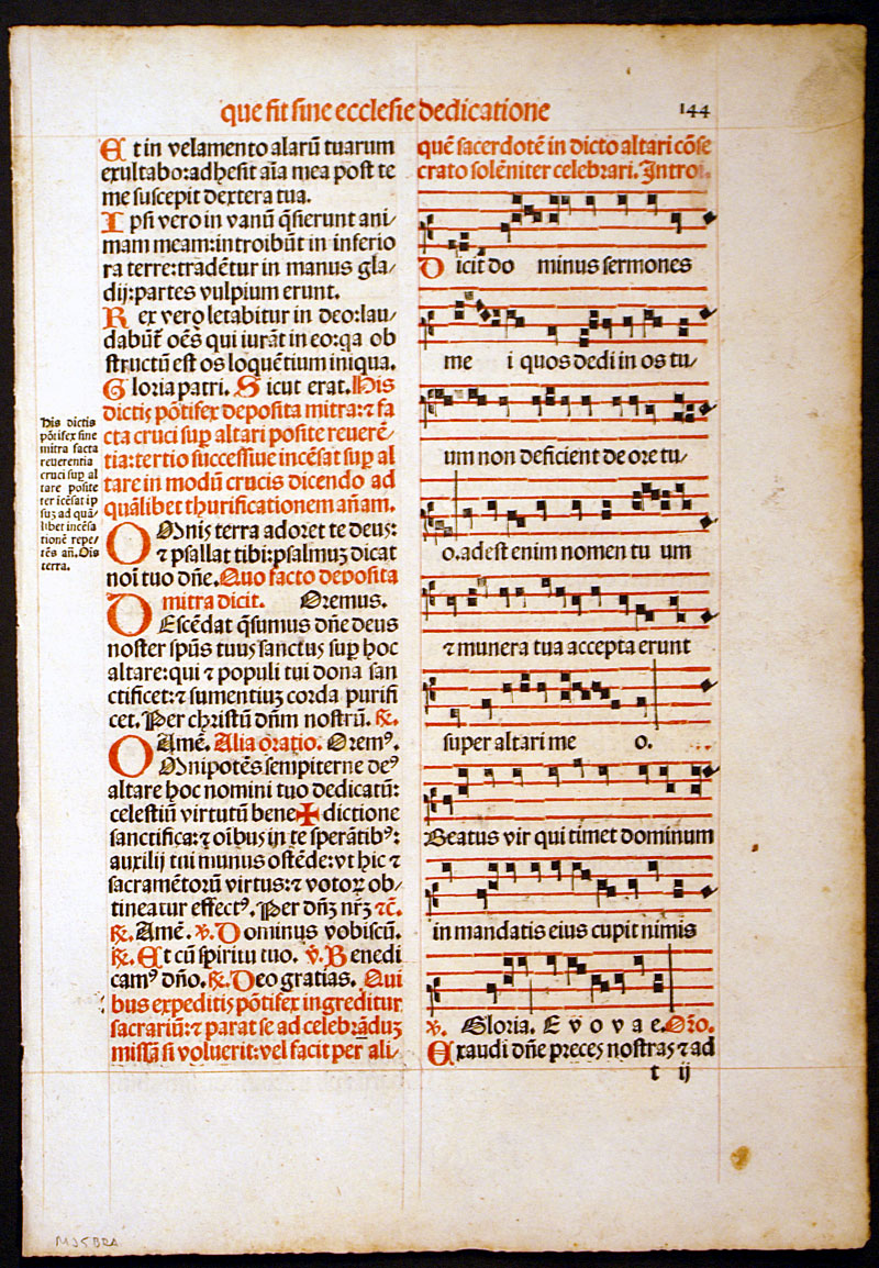 Gregorian Chant - c 1503 - Blessing a Church