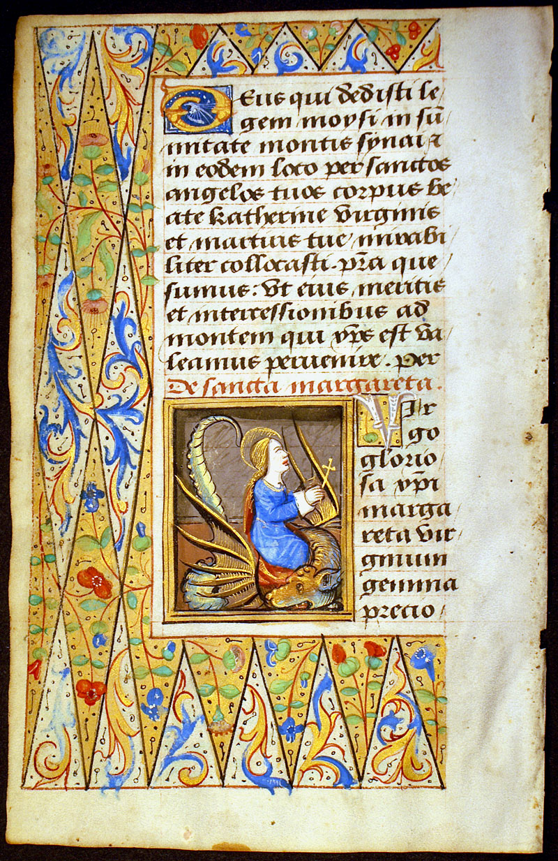 Book of Hours Leaf - 2 Miniatures - Margaret & Katherine